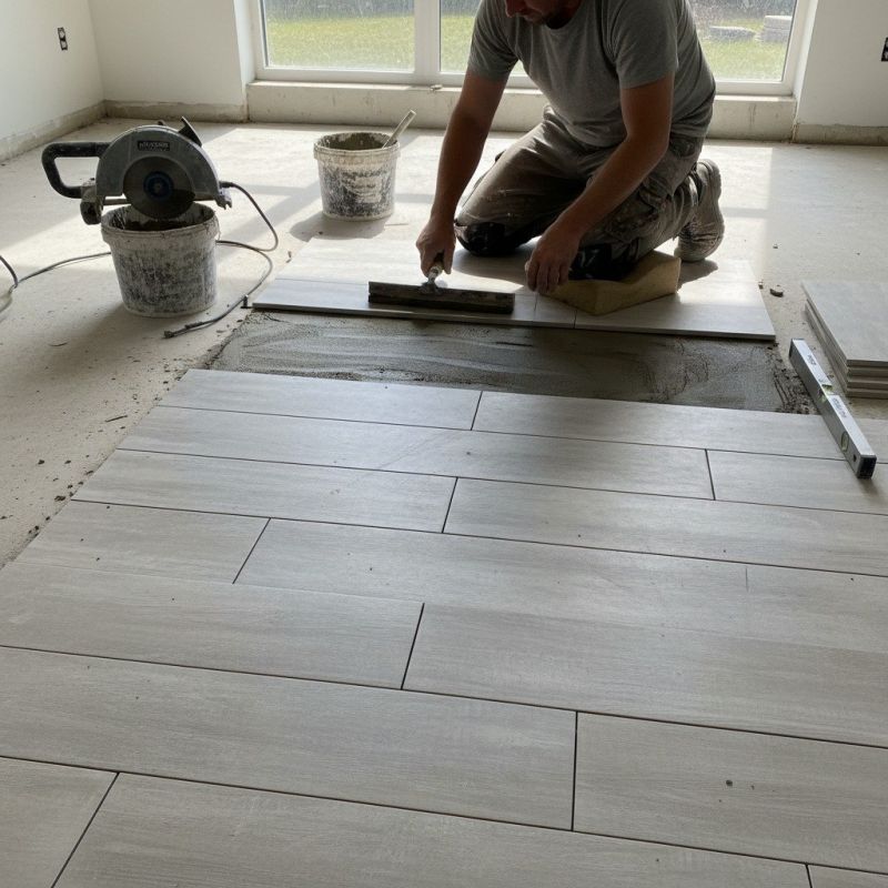 Slate Tile Floor Installation